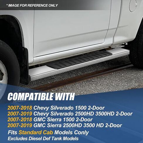 Auto Dynasty 6.75 Inches Running Boards Compatible with 2007-2019 Silverado Sierra 1500 2500HD 3500HD Regular Cab, Stainless Steel Chrome Polished Side Steps Nerf Bars in Saudi Arabia