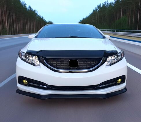 الشفة الأمامية المصد الأمامية متوافقة مع 2013-2015 هوندا سيفيك سيدان ، CS Style Black Pu Front Lip Lipt Under Add On Cover by Ikon Motorsports ، 2014 in Saudi Arabia