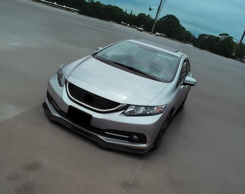 الشفة الأمامية المصد الأمامية متوافقة مع 2013-2015 هوندا سيفيك سيدان ، CS Style Black Pu Front Lip Lipt Under Add On Cover by Ikon Motorsports ، 2014 in Saudi Arabia