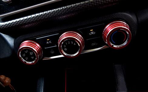 Aluminum Alloy Decorative Accessories Air Conditioner Temperature Adjustment knob AC Control Knob Cap Air Conditioner knob Cover Fit for Nissan Kicks (B Style, Red) in Kuwait