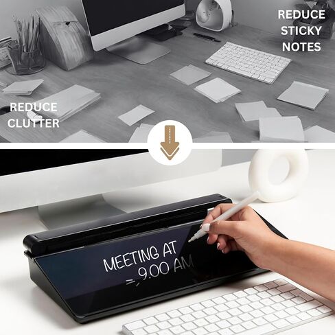 Garood Desktop Glassboard with Wireless Charger (Pink Base) Adapter Included Desk Dry Erase Board Glass Desktop White Board Desk Organizer Phone Holder Office Accessories 15.8 X 7 X 2 inches in Saudi Arabia