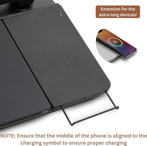 Garood Desktop Glassboard with Wireless Charger (Pink Base) Adapter Included Desk Dry Erase Board Glass Desktop White Board Desk Organizer Phone Holder Office Accessories 15.8 X 7 X 2 inches in Saudi Arabia
