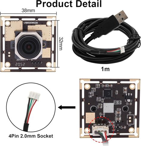 وحدة كاميرا USB صغيرة من Magnolia، كاميرا USB ذات تركيز تلقائي 5 ميجابكسل مع مخطط تفصيلي صغير الحجم 30 × 25 مم وملف رفيع للتطبيقات المدمجة/الطابعات ثلاثية الأبعاد/الصندوق الداخلي للمراقبة/المجهر البيولوجي وما إلى ذلك. in Kuwait