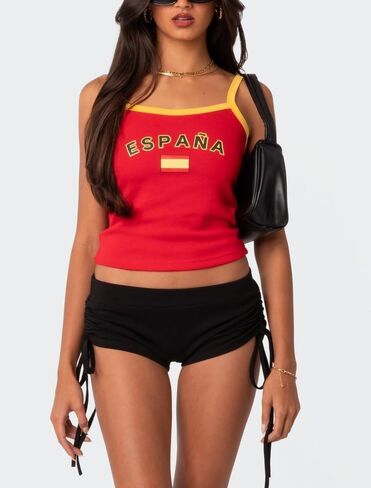 NUFIWI Women Graphic Tank Top Spaghetti Strap Embroidered Crop Tops Sleeveless Cute Baby Tee Y2k Jersey Camisole in Saudi Arabia