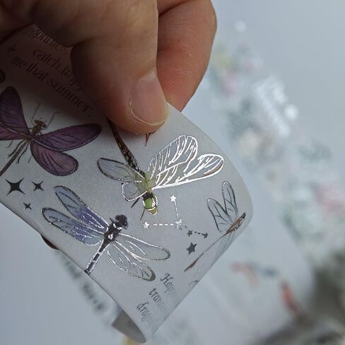 Vintage Dragonfly Floral Butterfly Botanical Washi Tape Wide Forest Masking Tape Nature Washi Tape for Scrapbooking Supplies, Junk Journal, Bullet Journaling, Art Crafts (Style1-3Pcs) in Kuwait