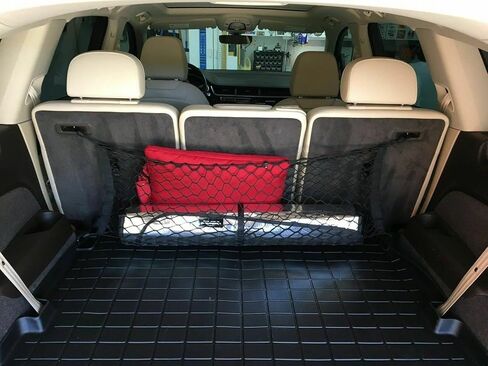 Trunk Rear Seats Organizer Cargo Net for AUDI Q7 SQ7 2017-2023 - Envelope Style Cargo Net for SUV - Premium Mesh Car Trunk Organizer Vehicle Carrier Storage–Compatible with AUDI Q7 SQ7 in Saudi Arabia