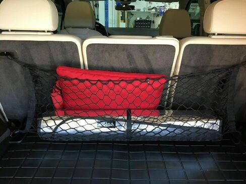 Trunk Rear Seats Organizer Cargo Net for AUDI Q7 SQ7 2017-2023 - Envelope Style Cargo Net for SUV - Premium Mesh Car Trunk Organizer Vehicle Carrier Storage–Compatible with AUDI Q7 SQ7 in Saudi Arabia
