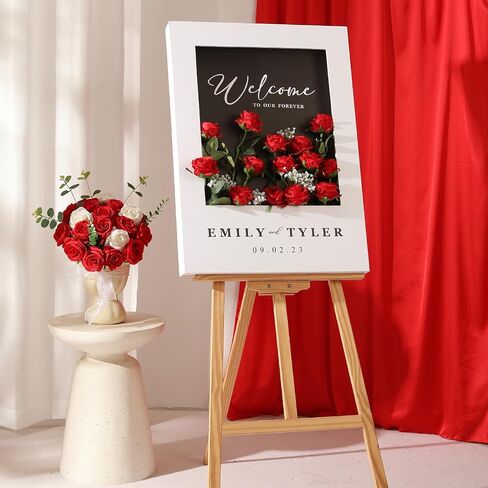 Tifuly 50pcs Red Roses in Bulk, Realistic Long Stem Fake Silk Roses Bouquet for Wedding Centerpiece Table Party Home Kitchen Decor in Kuwait