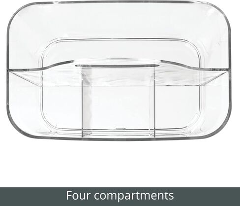 mDesign Plastic Small Office Storage Organizer Utility Tote Caddy with Handle for Cabinets, Desks, Workspaces - Hold Desktop Office Supplies, Pencils, Staplers Lumiere Collection, 2 Pack, Dark Gray in Kuwait