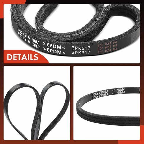A-Premium Water Pump Serpentine Drive Belt Compatible with Buick, Cadillac, Oldsmobile & Pontiac Cars - Lucerne DTS 2006-2011, DeVille 1995-2005, Eldorado, Seville, Aurora - DOHC V8 4.0L 4.6L in Saudi Arabia