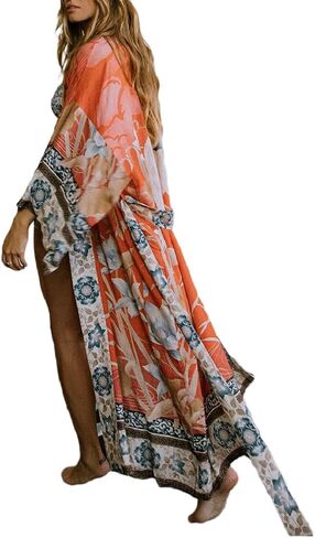Bsubseach Beach Cover Ups for Women 2025 Kimonos Robe Cardigans Long Beach Dress Swimsuit Cover Up with Belt in Saudi Arabia