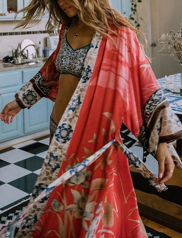 Bsubseach Beach Cover Ups for Women 2025 Kimonos Robe Cardigans Long Beach Dress Swimsuit Cover Up with Belt in Saudi Arabia