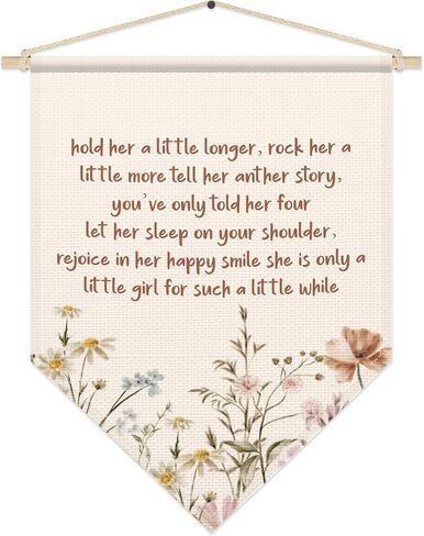 Girls Room Decor, Girls Rule Poster Hanger Frame, Nursery Wall Art for Kids Room Bedroom, Baby Pennant Flag Banner, Minimalist Home Decor, Pink, Baby Shower Birthday Gifts for Kids in Kuwait