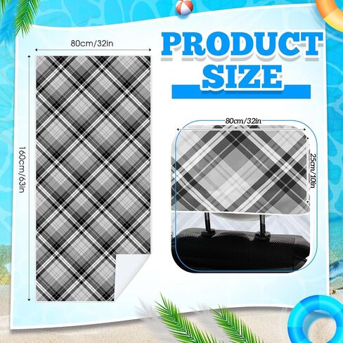 2 Pack Car Seat Towel Covers with Storage Bag Seat Post Workout Sweat Washable Cover Non Slip for Car Towel for Dog Pet Workout Outdoor Sport Activities (Retro Plaid) in Saudi Arabia