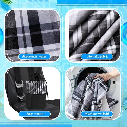2 Pack Car Seat Towel Covers with Storage Bag Seat Post Workout Sweat Washable Cover Non Slip for Car Towel for Dog Pet Workout Outdoor Sport Activities (Retro Plaid) in Saudi Arabia