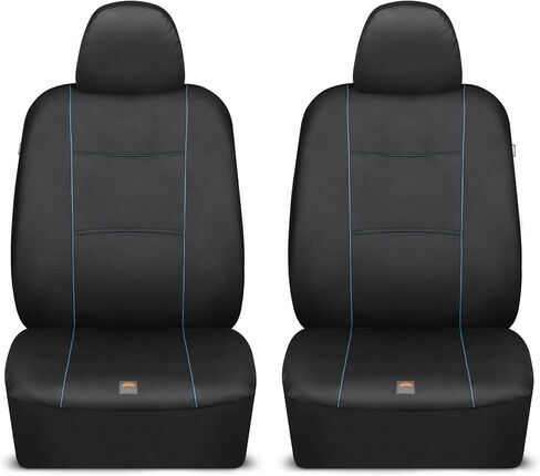 BDK C&C Napa Leatherette 2 Front Seat Covers – Faux Leather Car Seat Protectors for Cars & Trucks – UV-Resistant, Easy to Clean, Universal Fit – Stylish Coastal Design for Summer Car Interior Upgrade in Saudi Arabia
