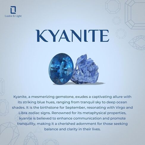 Natural Kyanite Stackable Ring for Women, Girls in Sterling Silver, Aries, Taurus, Libra Zodiac Jewelry Gifts for Her (Round, Oval, Pear) in Saudi Arabia