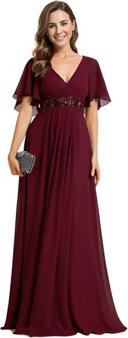 Ever-Pretty Women's Mother's Dress Chiffon V Neck A Line Appliques Waist Formal Dresses 01960 in Saudi Arabia