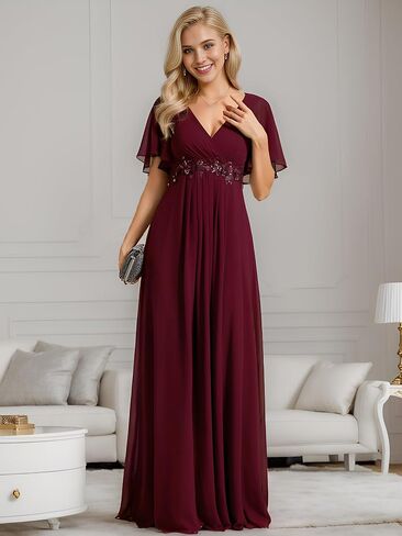 Ever-Pretty Women's Mother's Dress Chiffon V Neck A Line Appliques Waist Formal Dresses 01960 in Saudi Arabia