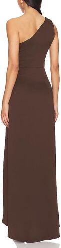 Capuffy Women's Sexy One Shoulder Long Formal Dress Ruched Waist High Split Cocktail Wedding Guest Party Maxi Dress 02 in Saudi Arabia
