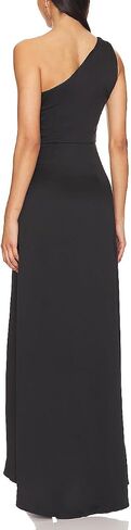 Capuffy Women's Sexy One Shoulder Long Formal Dress Ruched Waist High Split Cocktail Wedding Guest Party Maxi Dress 02 in Saudi Arabia