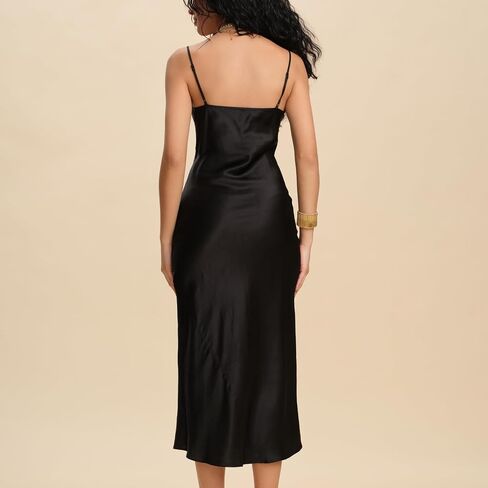 Pure Mulberry Silk Dress for Women Summer Slip Long Dress A Line Sleeveless Cocktail Guest Party V-Neck Sexy Dresses in Saudi Arabia