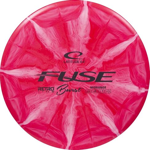 Latitude 64 Retro Burst Fuse Midrange Disc Golf Disc | Easy to Throw Frisbee Golf Midrange | Great for Beginners | 170g Plus | Stamp Color and Burst Pattern Will Vary in Saudi Arabia