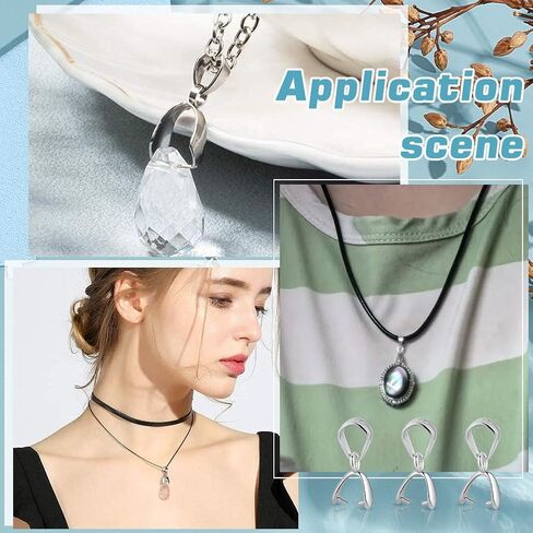 3Pcs Pinch Bail Clip Clasp 3 Size 925 Sterling Silver Snap on Bail Bead Pendant Connector Dangle Charm Jewelry Finding for Jewelry Making Accessory Supplies Necklace Bracelets DIY Craft in Kuwait