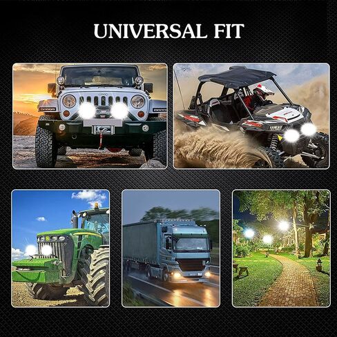 ELELION 2PCS 42W LED Light Pods LED Flush Mount Work Lights Upgraded Spot Flood Combo Beam Driving Light Backup Light W/Wiring Kit for for Golf Cart Trucks Tractor SUV 4x4 ATV UTV in Saudi Arabia