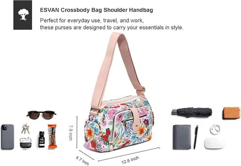 ESVAN Women Fashion Crossbody bags for Women Multi Pockets Cell Phone Camera Shoulder Handbags Travel Purse in Saudi Arabia