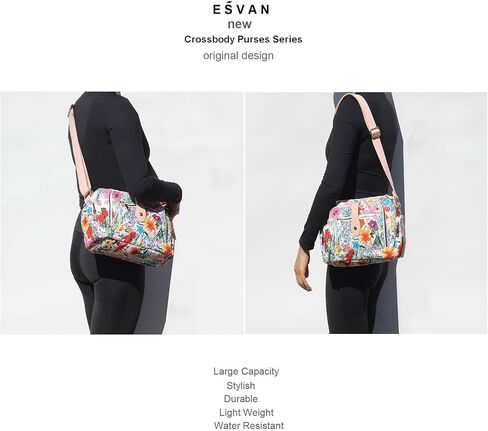 ESVAN Women Fashion Crossbody bags for Women Multi Pockets Cell Phone Camera Shoulder Handbags Travel Purse in Saudi Arabia