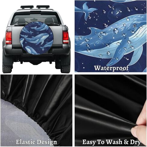 Spare Tire Covers for Trailers, RV Spare Tire Cover, Dogs Footprints Weatherproof Campers Tire Covers Protectors, Camping Trailer Accessories Universal Fit for Trucks Vehicle, 15 in in Kuwait