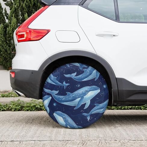 Spare Tire Covers for Trailers, RV Spare Tire Cover, Dogs Footprints Weatherproof Campers Tire Covers Protectors, Camping Trailer Accessories Universal Fit for Trucks Vehicle, 15 in in Kuwait