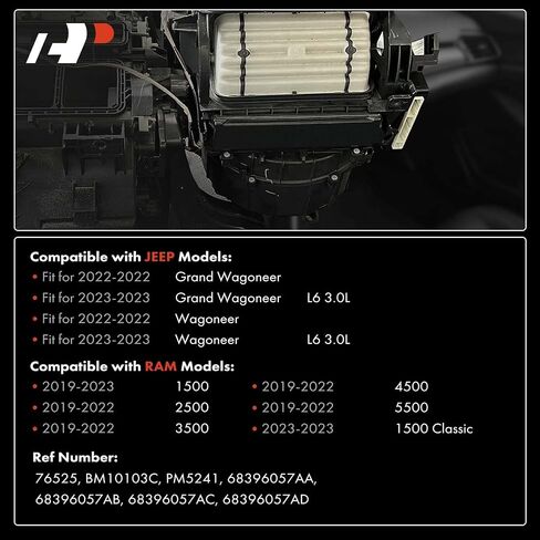 A-Premium HVAC Blower Motor مع قفص المروحة متوافق مع RAM 1500 2019-2023 ، 1500 Classic 2023 ، 2500/3500/4500/5500 2019-2022 & Jeep Grand Wagoner 2022-2023 ، Wagoneer 2022-2023 in Saudi Arabia