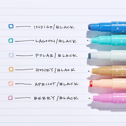 Erin Condren Sunset Dual-Tip Markers 6-Pack, Set of 6 Colorful Markers with 2 Tips Each, 1 Fine Tip and 1 Medium Tip in Saudi Arabia
