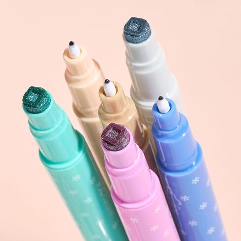 Erin Condren Sunset Dual-Tip Markers 6-Pack, Set of 6 Colorful Markers with 2 Tips Each, 1 Fine Tip and 1 Medium Tip in Saudi Arabia
