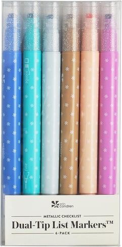 Erin Condren Sunset Dual-Tip Markers 6-Pack, Set of 6 Colorful Markers with 2 Tips Each, 1 Fine Tip and 1 Medium Tip in Saudi Arabia