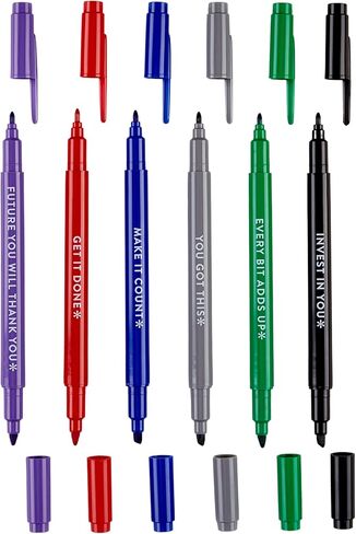 علامات إرين كوندرين غروب الشمس المزدوجة 6 عبوات ، مجموعة من 6 علامات ملونة مع 2 نصيحة لكل منه in Kuwait