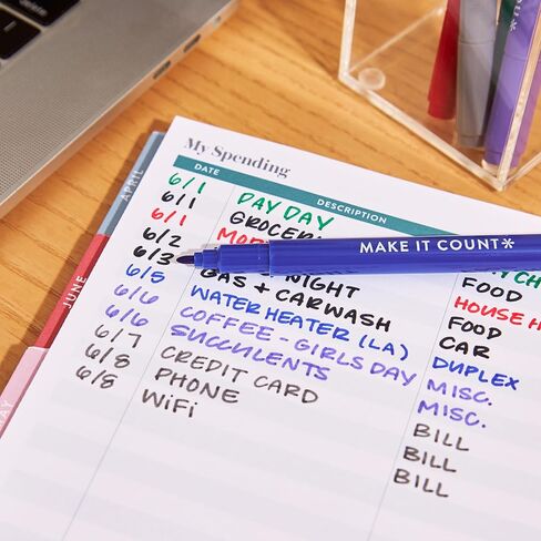 علامات إرين كوندرين غروب الشمس المزدوجة 6 عبوات ، مجموعة من 6 علامات ملونة مع 2 نصيحة لكل منه in Kuwait