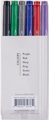 علامات إرين كوندرين غروب الشمس المزدوجة 6 عبوات ، مجموعة من 6 علامات ملونة مع 2 نصيحة لكل منه in Kuwait