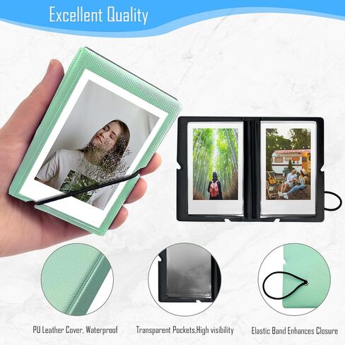 32 Pockets Instax Mini Photo Album, 2x3 Wallet Size Photo Album, Polaroid Picture Album Book, Instant Print Photo Album for Fujifilm Instax Mini, Polaroid Snap Camera, Kpop Photocard Holder, Ink Black in Kuwait