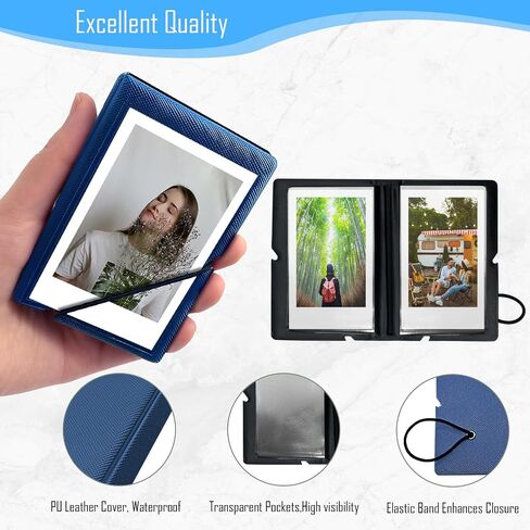 32 Pockets Instax Mini Photo Album, 2x3 Wallet Size Photo Album, Polaroid Picture Album Book, Instant Print Photo Album for Fujifilm Instax Mini, Polaroid Snap Camera, Kpop Photocard Holder, Ink Black in Kuwait