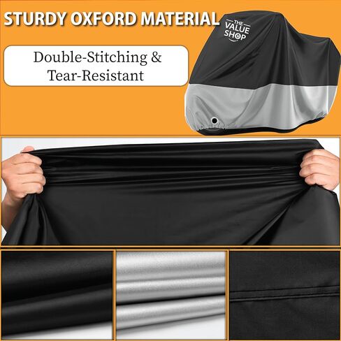 Motorcycle Covers: 420D Heavy-Duty Motorcycle Cover—Waterproof Outdoor Bike Cover Storage with Nano Material, Lock Holes, Air Vents, and 5 Reflective Strips (108"x44"x56") in Saudi Arabia