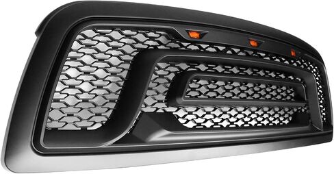 IKON MOTORSPORTS, Grille Compatible With 2009-2012 Dodge Ram 1500, Matte Black Mesh Front Bumper Hood Upper Grill Shell with Signal Lights, 2010 2011 in Saudi Arabia