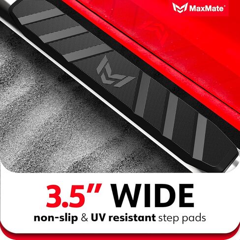 MaxMate 3.5" Oval Nerf Bar Side Steps Compatible with 2007-2018 Chevy Silverado GMC Sierra 1500; 2007-2019 2500 3500HD; 2019 LD/Limited | Crew Cab | SS2C35018MX | Side Rails Running Boards in Kuwait