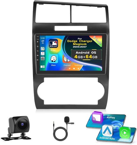 [2+64GB] Inefala Android 13 Car Stereo for Dodge Charger/Magnum 2005 2006 2007, 9" Touch Screen with Wireless Carplay Android Auto, GPS Bluetooth WiFi SWC USB RCA Canbus MIC Backup Camera in Saudi Arabia