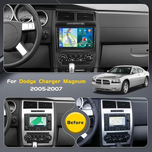 [2+64GB] Inefala Android 13 Car Stereo for Dodge Charger/Magnum 2005 2006 2007, 9" Touch Screen with Wireless Carplay Android Auto, GPS Bluetooth WiFi SWC USB RCA Canbus MIC Backup Camera in Saudi Arabia