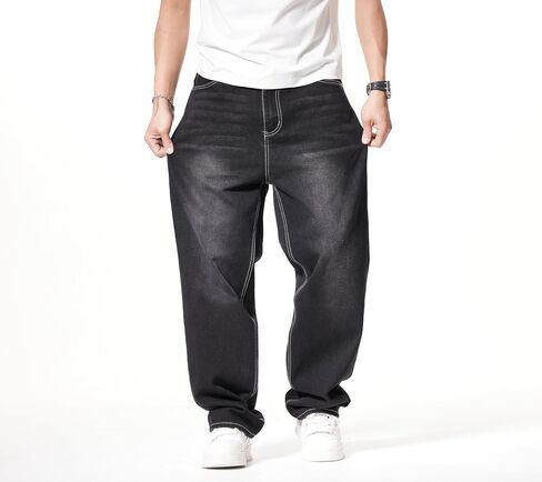 Men's Baggy Jeans 90s Style Loose Fit Denim Pants Casual StreetJeans for Men Comfortable Stretch for Everyday Wear in Saudi Arabia