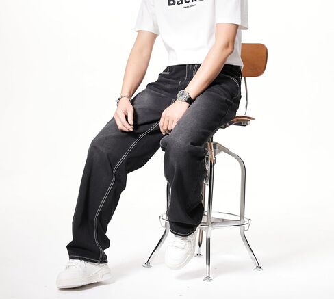 Men's Baggy Jeans 90s Style Loose Fit Denim Pants Casual StreetJeans for Men Comfortable Stretch for Everyday Wear in Saudi Arabia