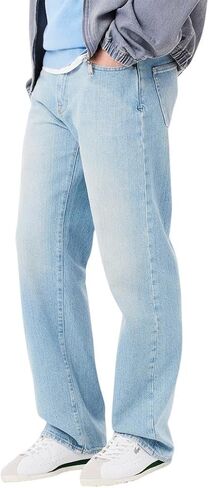 Lacoste Men's 5 Pocket Straight Cut Indigo Jeans, Washed Bleach, 34/34 in Saudi Arabia